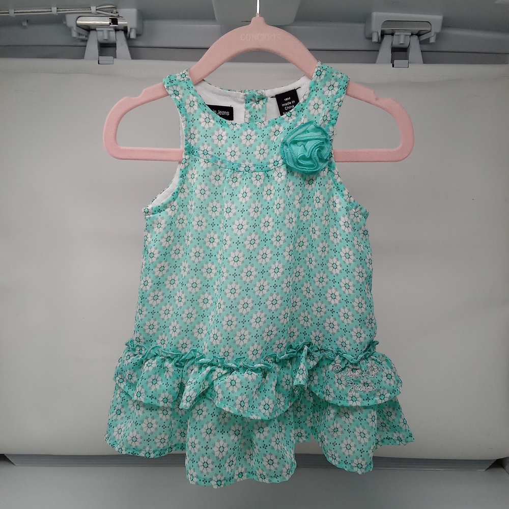 Calvin Klein Jeans Turquoise and White Embellished Halter Sundress